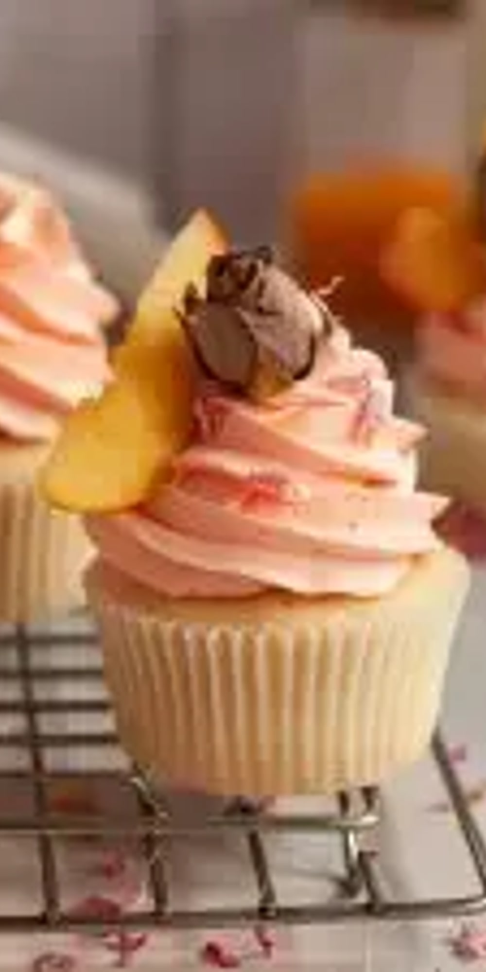 Peach Rose Cupcakes