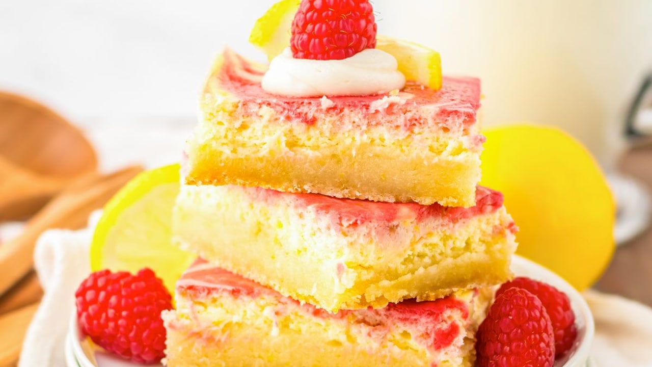 Raspberry Lemon Cheesecake Bars